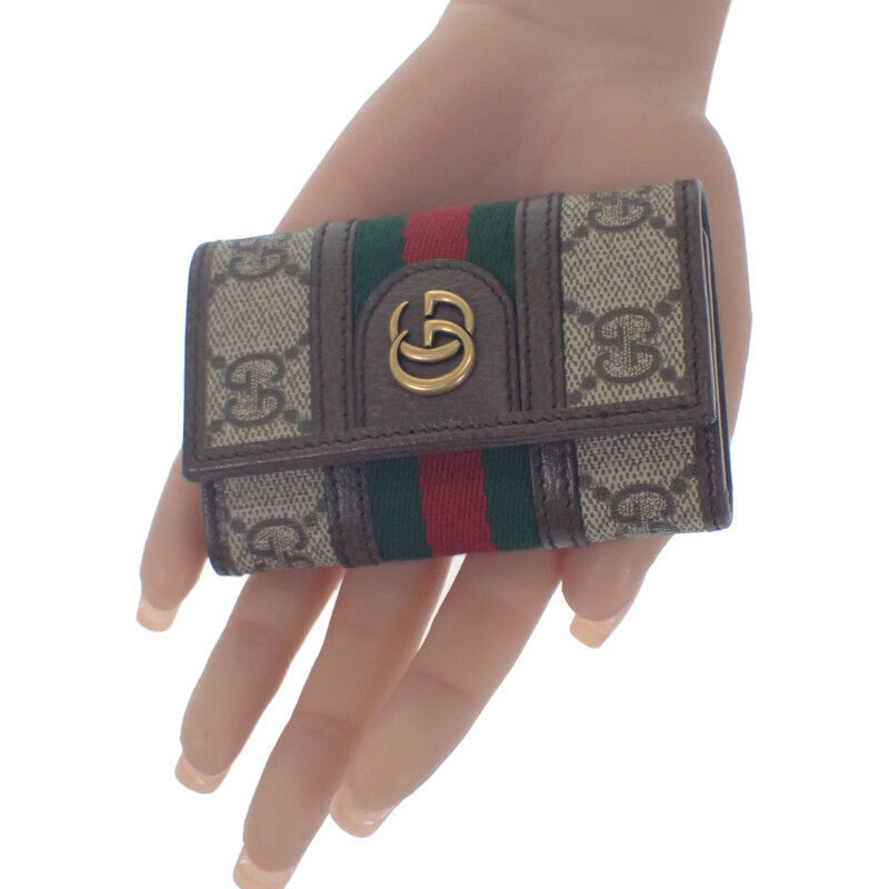 グッチ GUCCI オフディア GGキーケース 603732 96IWT 8745 キーケース GGスプリームキャンバス ブラウン レッド グリーン レディース メンズ【中古】【Aランク】
