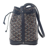 ゴヤール GOYARD プティフロ バケットバッグ ヘリンボーン PEFLOTPMLTY01CL01P ショルダーバッグ レザー コーティングキャンバス ブラック ブラウン レディース【中古】【Aランク】