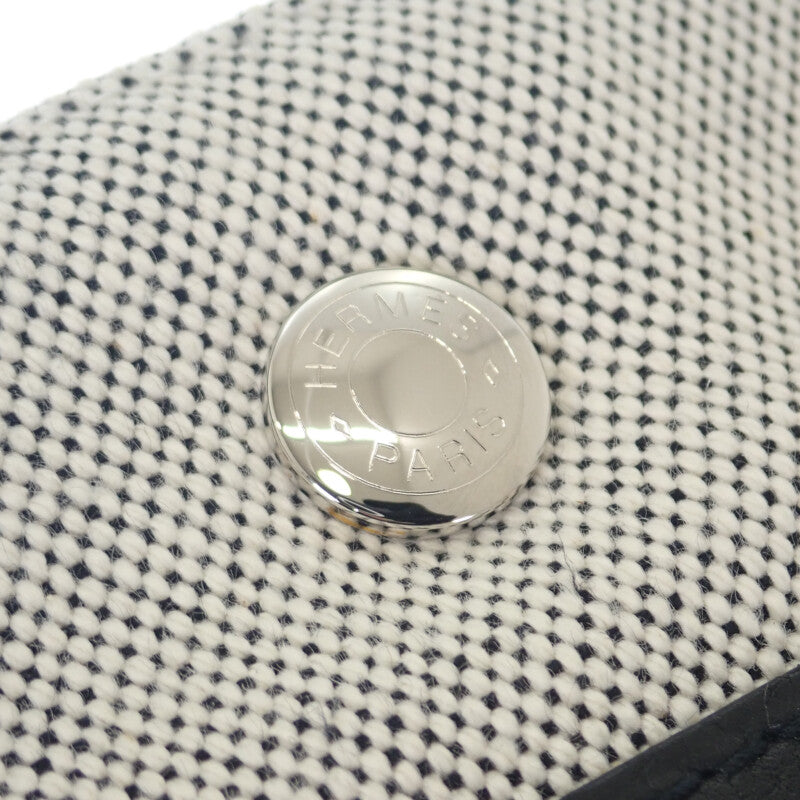 エルメス HERMES サックアーネMM トートバッグ トワルアッシュ レザー グレー ブラック レディース メンズ【中古】【Aランク】