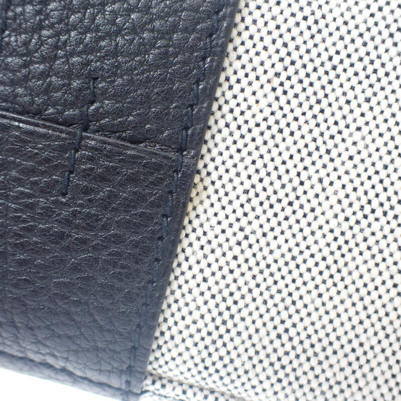 エルメス HERMES サックアーネMM トートバッグ トワルアッシュ レザー グレー ブラック レディース メンズ【中古】【Aランク】