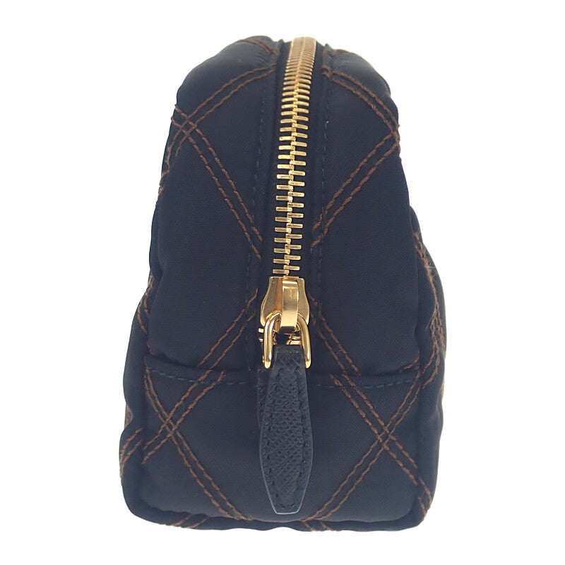 プラダ PRADA スモールナイロンポーチ 1NE005 ポーチ ナイロン ブラック ゴールド金具 レディース メンズ【中古】【Aランク】