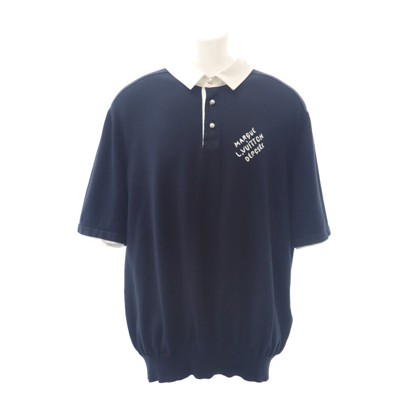 ルイヴィトン LOUIS VUITTON エンブロイダードショートスリーブ XL 1AHUJK ポロシャツ コットン ブラック メンズ【中古】【ABランク】