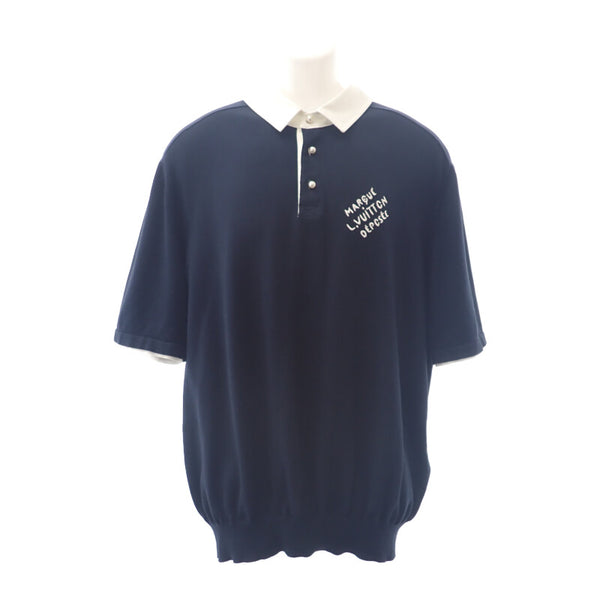 ルイヴィトン LOUIS VUITTON エンブロイダードショートスリーブ XL 1AHUJK ポロシャツ コットン ブラック メンズ【中古】【ABランク】