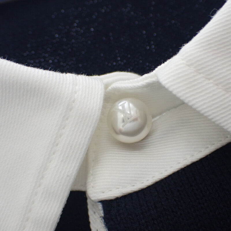 Louis Vuitton LOUIS VUITTON Embroidered Short-Sleeve XL 1AHUJK Polo Shirt Cotton Black Men's [Used] [AB Rank]