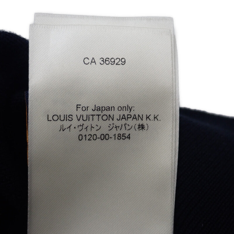 Louis Vuitton LOUIS VUITTON Embroidered Short-Sleeve XL 1AHUJK Polo Shirt Cotton Black Men's [Used] [AB Rank]