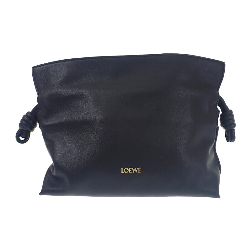ロエベ LOEWE フラメンコクラッチミニ A411FC2X73 ショルダーバッグ カーフ ブラック ゴールド金具 レディース【中古】【Aランク】