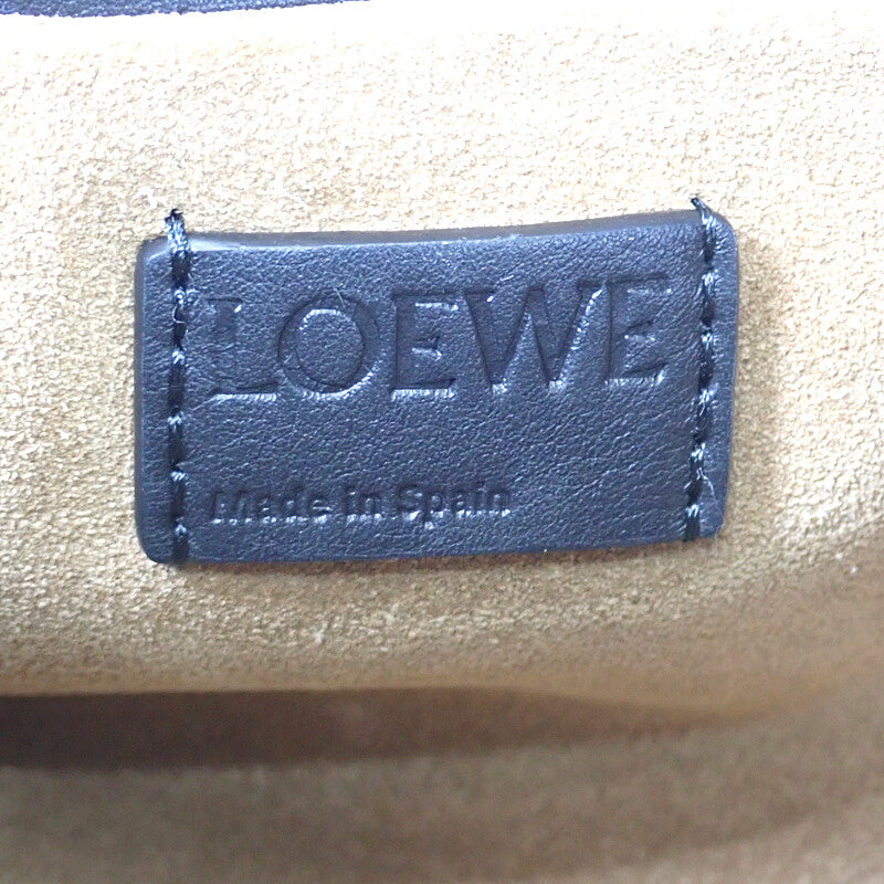 ロエベ LOEWE フラメンコクラッチミニ A411FC2X73 ショルダーバッグ カーフ ブラック ゴールド金具 レディース【中古】【Aランク】