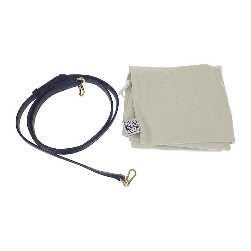 ロエベ LOEWE フラメンコクラッチミニ A411FC2X73 ショルダーバッグ カーフ ブラック ゴールド金具 レディース【中古】【Aランク】