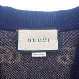 グッチ GUCCI GGニット M 660285_XKB3T_4037 カーディガン カシミヤ ネイビー メンズ【中古】【ABランク】