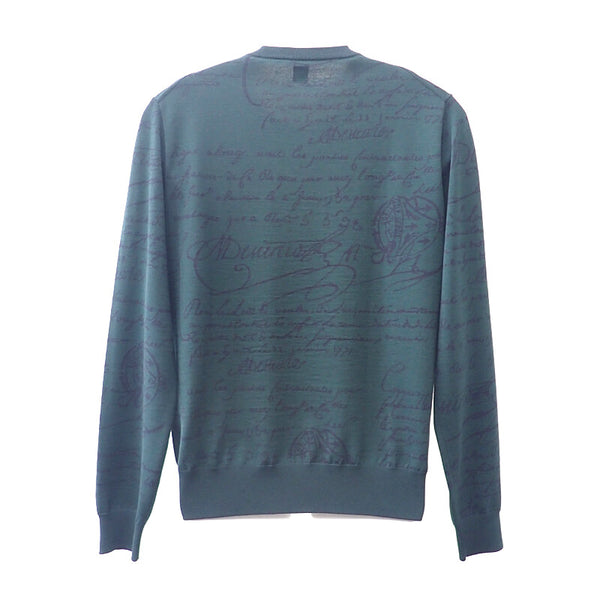 ベルルッティ Berluti スクリット クルーネック M R24KRL142-001 セーター ウール グリーン メンズ【中古】【Aランク】