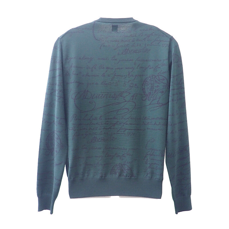 ベルルッティ Berluti スクリット クルーネック M R24KRL142-001 セーター ウール グリーン メンズ【中古】【Aランク】