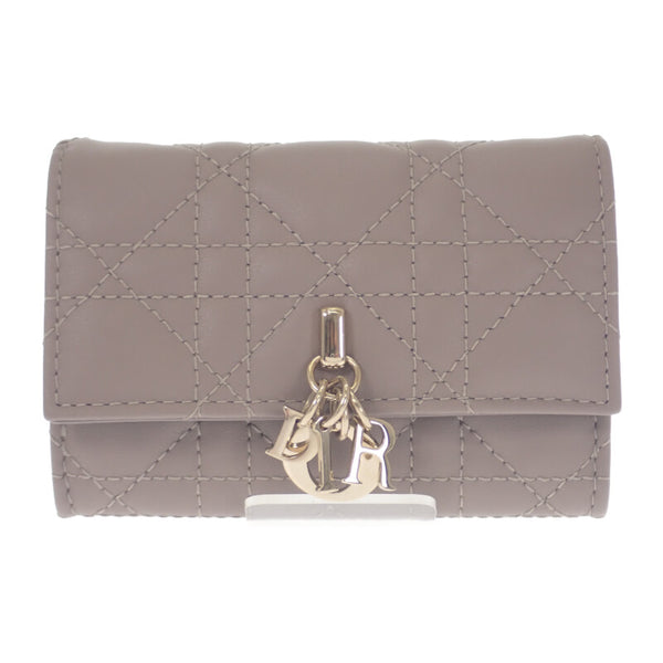 クリスチャンディオール Christian Dior Glycine ウォレット S0966ONMJ_M30G コインケース ラムスキン ベージュ ゴールド金具 レディース【中古】【Aランク】