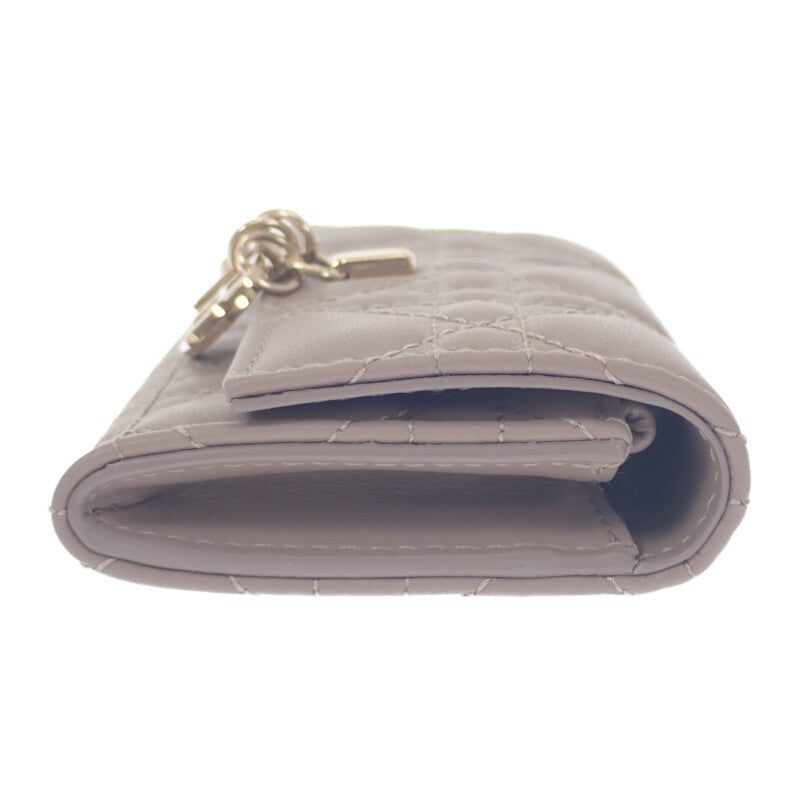 クリスチャンディオール Christian Dior Glycine ウォレット S0966ONMJ_M30G コインケース ラムスキン ベージュ ゴールド金具 レディース【中古】【Aランク】