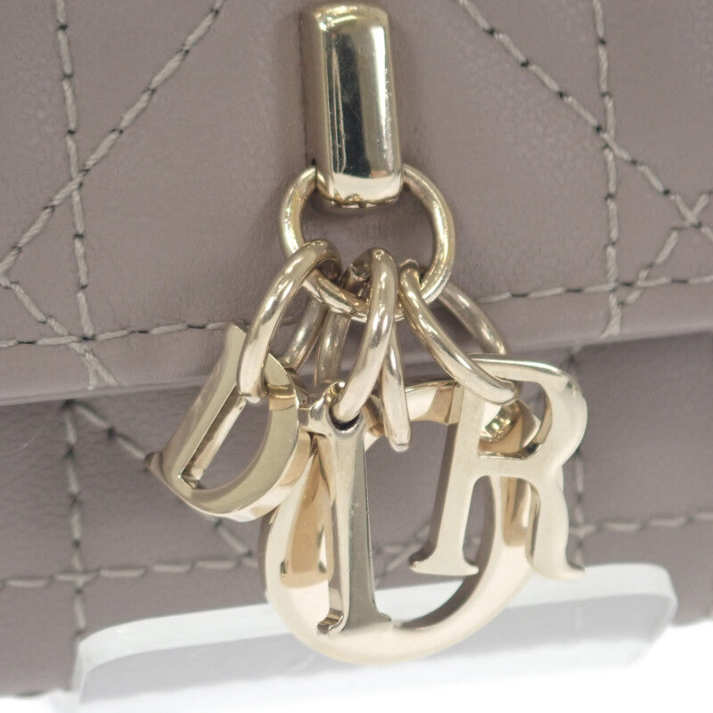 クリスチャンディオール Christian Dior Glycine ウォレット S0966ONMJ_M30G コインケース ラムスキン ベージュ ゴールド金具 レディース【中古】【Aランク】