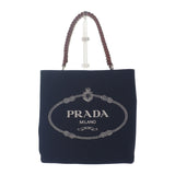 プラダ PRADA パニエ 1BA212_2DID_F0B7K_V_POO ハンドバッグ キャンバス レザー ブラック ブラウン レディース【中古】【Aランク】