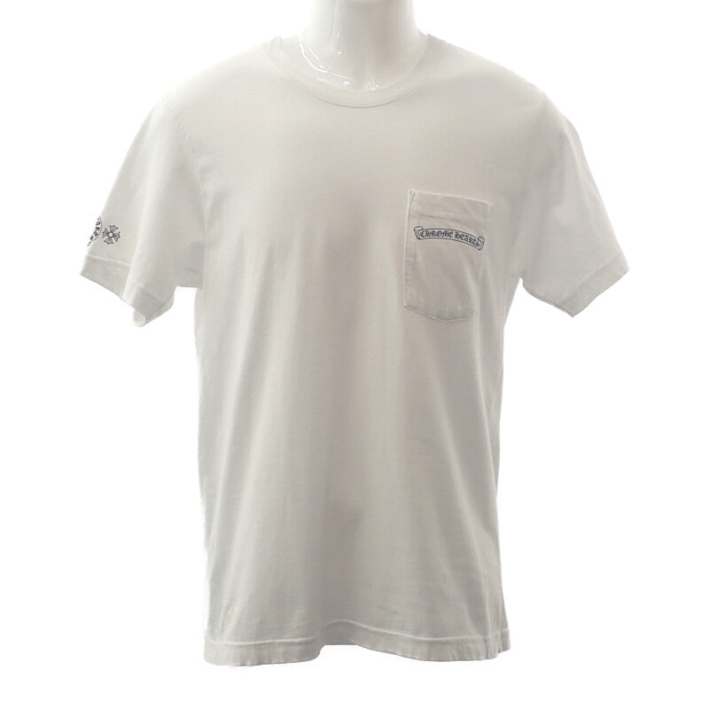 クロムハーツ CHROME HEARTS ダガー アイチャート M 半袖Ｔシャツ コットン ホワイト メンズ【中古】【ABランク】