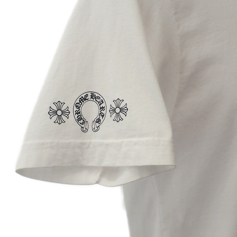 クロムハーツ CHROME HEARTS ダガー アイチャート M 半袖Ｔシャツ コットン ホワイト メンズ【中古】【ABランク】
