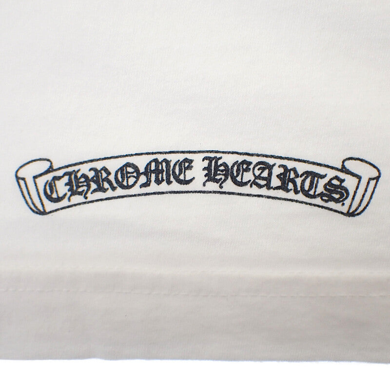 クロムハーツ CHROME HEARTS ダガー アイチャート M 半袖Ｔシャツ コットン ホワイト メンズ【中古】【ABランク】