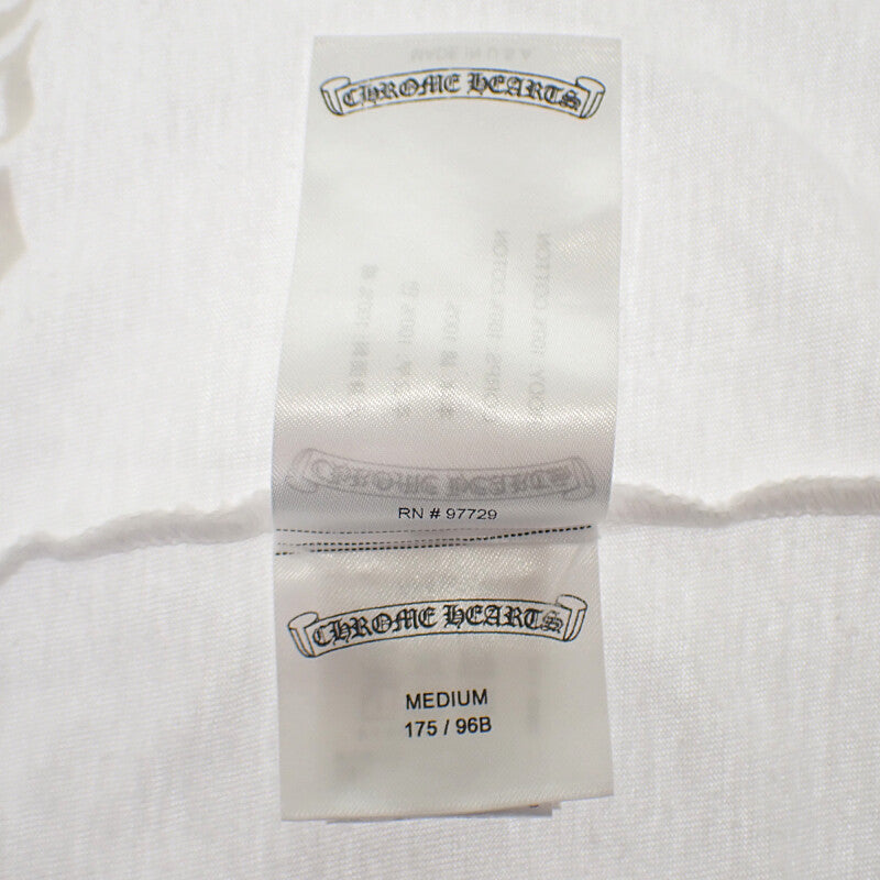 クロムハーツ CHROME HEARTS ダガー アイチャート M 半袖Ｔシャツ コットン ホワイト メンズ【中古】【ABランク】