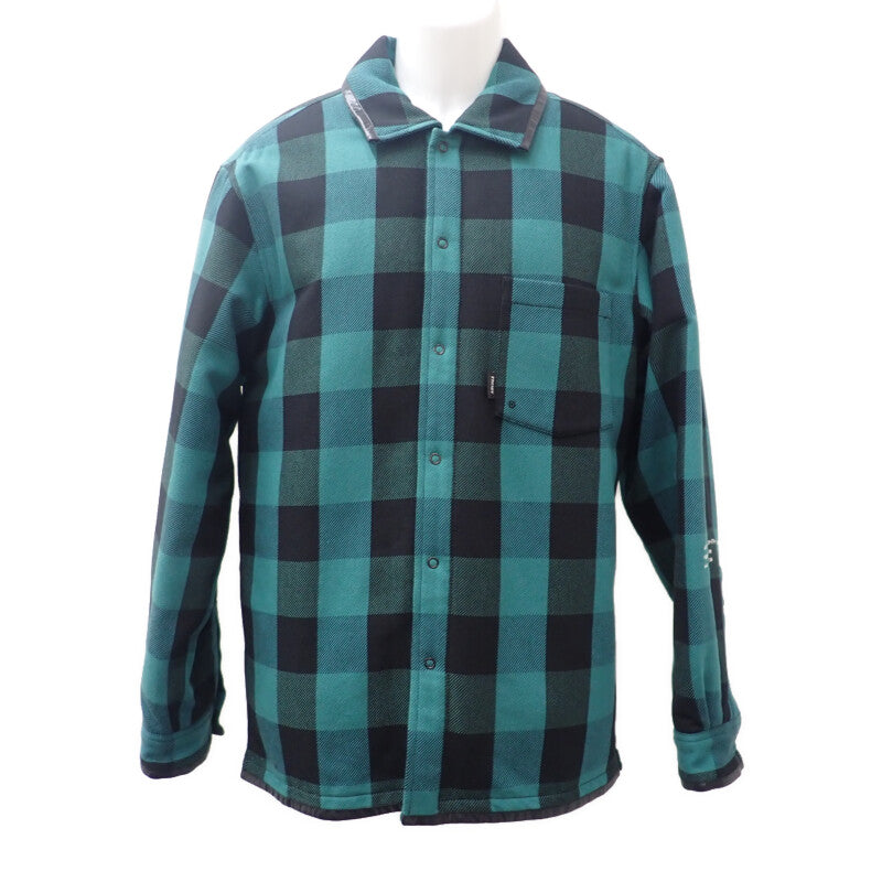 モンクレール MONCLER フラグメント Simmon チェックダウンシャツ FRAGMENT DESIGN 2 H209U1A00009 M2316 長袖シャツ コットン ナイロン ダウン グリーン メンズ【中古】【Aランク】