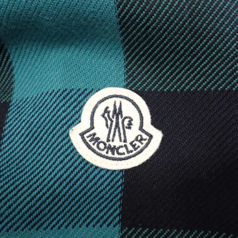 モンクレール MONCLER フラグメント Simmon チェックダウンシャツ FRAGMENT DESIGN 2 H209U1A00009 M2316 長袖シャツ コットン ナイロン ダウン グリーン メンズ【中古】【Aランク】