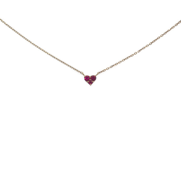 ヴァンドーム VANDOME ハート ネックレス K18イエローゴールド ピンク ルビー レディース【中古】【Aランク】