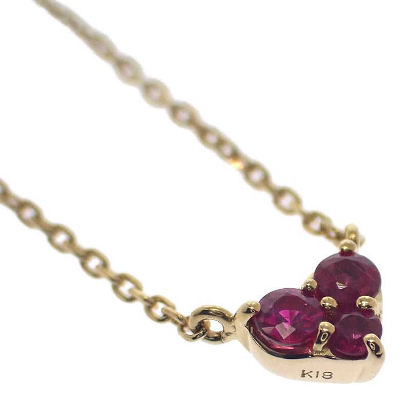 ヴァンドーム VANDOME ハート ネックレス K18イエローゴールド ピンク ルビー レディース【中古】【Aランク】