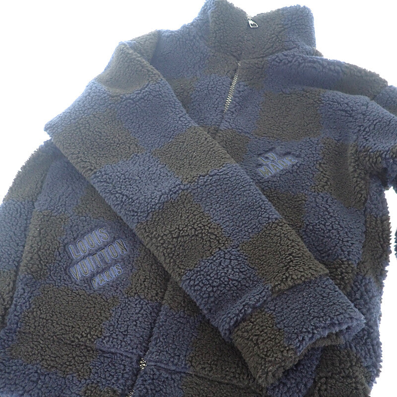 ルイヴィトン LOUIS VUITTON ダミエボアフリース XL その他アウター ポリエステル ネイビー メンズ【中古】【ABランク】