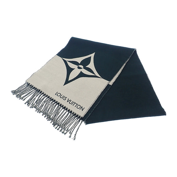 ルイヴィトン LOUIS VUITTON グラフィック デュアル M79139 マフラー カシミヤ ウール グリーン ホワイト メンズ レディース【中古】【Aランク】