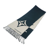 ルイヴィトン LOUIS VUITTON グラフィック デュアル M79139 マフラー カシミヤ ウール グリーン ホワイト メンズ レディース【中古】【Aランク】