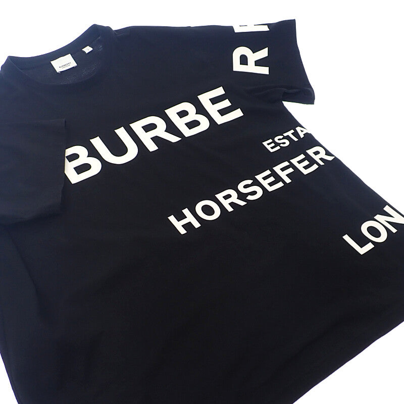 バーバリー BURBERRY ロゴ ホースフェリープリント L 8040764 半袖Ｔシャツ コットン ブラック メンズ レディース【中古】【Aランク】