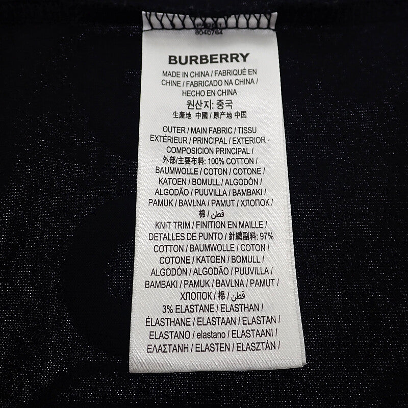 バーバリー BURBERRY ロゴ ホースフェリープリント L 8040764 半袖Ｔシャツ コットン ブラック メンズ レディース【中古】【Aランク】