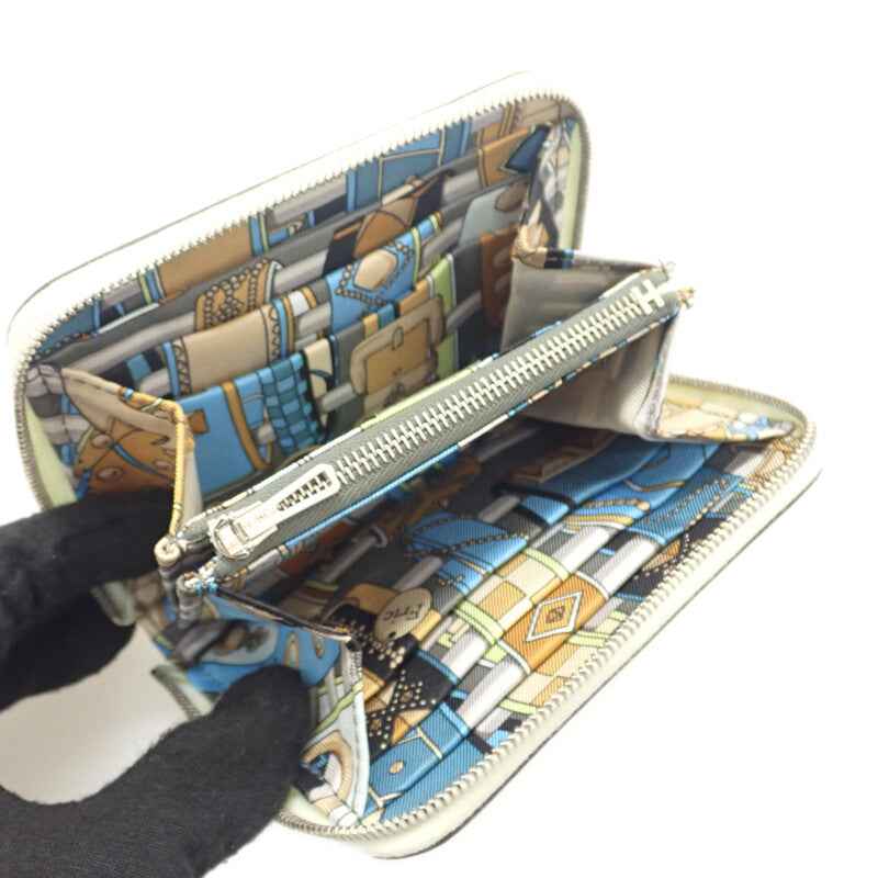 エルメス HERMES アザップ シルクインコンパクト コインケース ヴォーエプソン シルク ヴェールフィズ グリメイヤー レディース メンズ【中古】【Aランク】