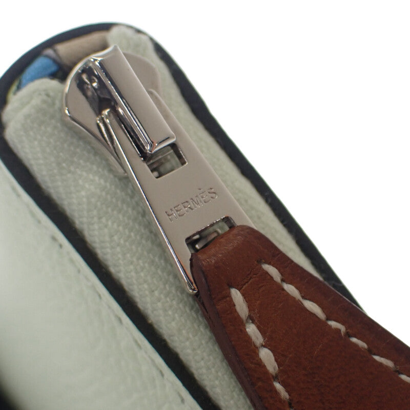エルメス HERMES アザップ シルクインコンパクト W刻印 コインケース ヴォーエプソン シルク ヴェールフィズ グリメイヤー シルバー金具 レディース メンズ【中古】【Aランク】