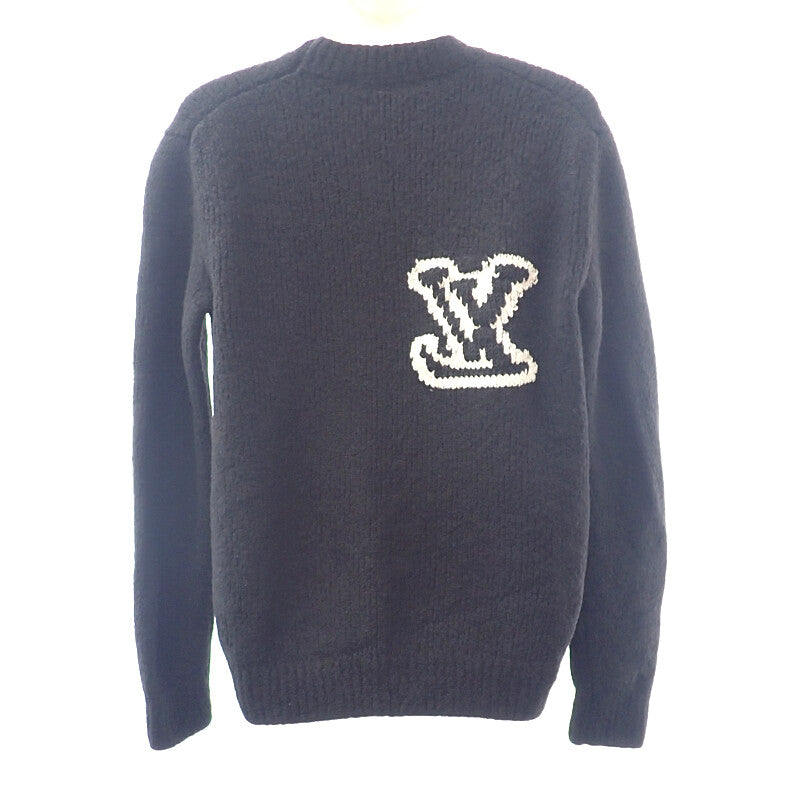 ルイヴィトン LOUIS VUITTON LV ウールブレンドクルーネック M 1AF336 長袖Ｔシャツ ウール ナイロン ヤク ブラック メンズ【中古】【ABランク】