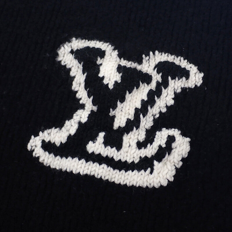 ルイヴィトン LOUIS VUITTON LV ウールブレンドクルーネック M 1AF336 長袖Ｔシャツ ウール ナイロン ヤク ブラック メンズ【中古】【ABランク】