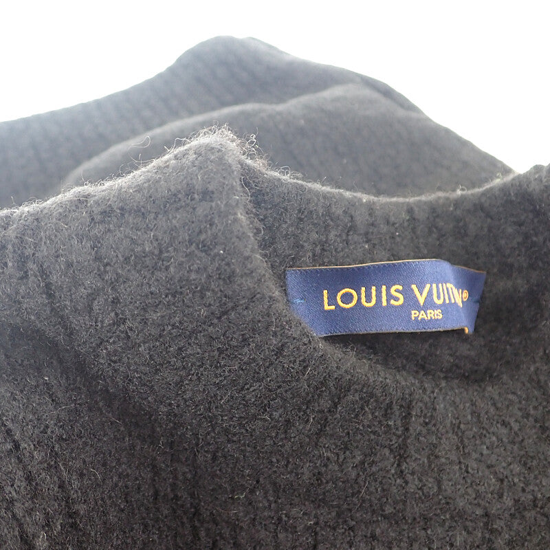 ルイヴィトン LOUIS VUITTON LV ウールブレンドクルーネック M 1AF336 長袖Ｔシャツ ウール ナイロン ヤク ブラック メンズ【中古】【ABランク】