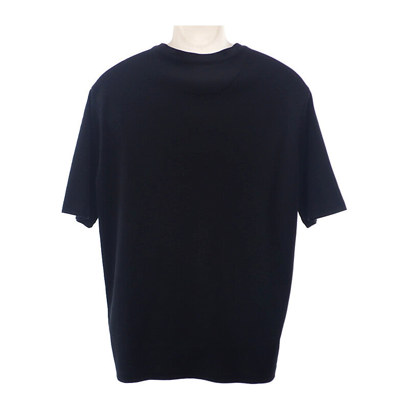 プラダ PRADA トライアングルロゴ L UJN861 半袖Ｔシャツ コットン ブラック メンズ【中古】【Aランク】