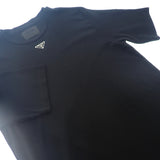 プラダ PRADA トライアングルロゴ L UJN861 半袖Ｔシャツ コットン ブラック メンズ【中古】【Aランク】