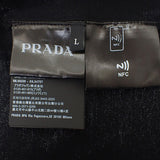 プラダ PRADA トライアングルロゴ L UJN861 半袖Ｔシャツ コットン ブラック メンズ【中古】【Aランク】