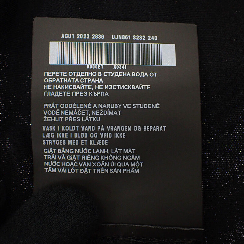 プラダ PRADA トライアングルロゴ L UJN861 半袖Ｔシャツ コットン ブラック メンズ【中古】【Aランク】