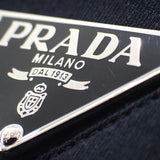 プラダ PRADA トライアングルロゴ L UJN861 半袖Ｔシャツ コットン ブラック メンズ【中古】【Aランク】