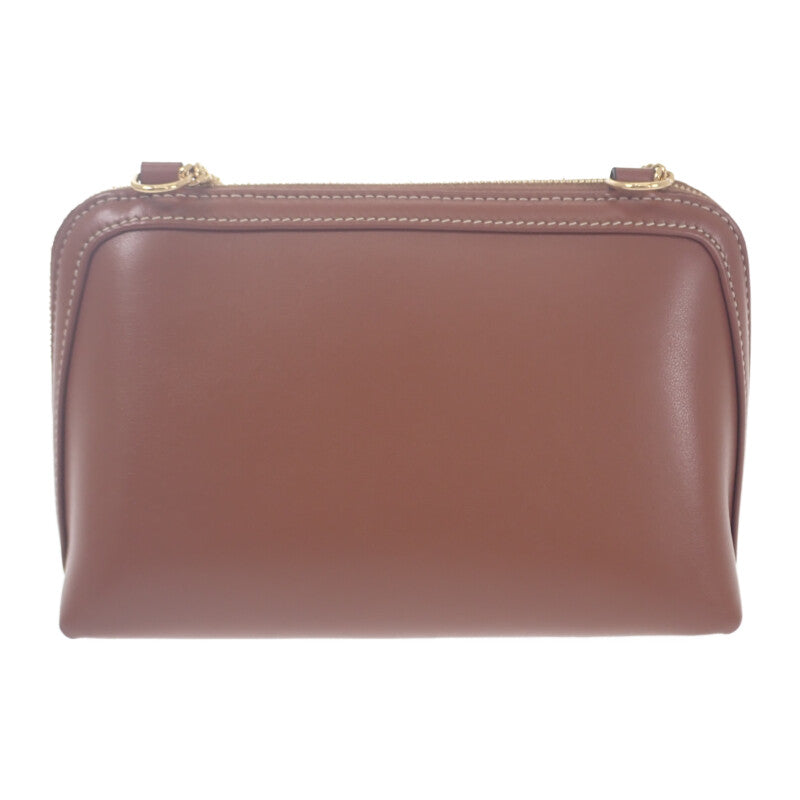 セリーヌ CELINE チェーン付きクラッチキュイル 10E383DR8.04LU ショルダーバッグ カーフ タン ブラウン 茶色 ゴールド金具 レディース【中古】【Aランク】 セリーヌ CELINE チェーン付きクラッチキュイル 10E383DR8.04LU
