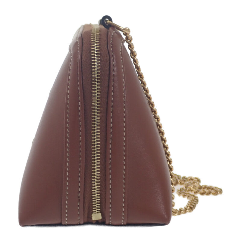 セリーヌ CELINE チェーン付きクラッチキュイル 10E383DR8.04LU ショルダーバッグ カーフ タン ブラウン 茶色 ゴールド金具 レディース【中古】【Aランク】 セリーヌ CELINE チェーン付きクラッチキュイル 10E383DR8.04LU