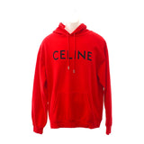 セリーヌ CELINE ルーズ フーディー L 2Y321670Q パーカー コットン レッド メンズ【中古】【Aランク】