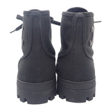 セリーヌ CELINE パタパンレースアップ ハイカット 343142198C.38NO スニーカー キャンバス レザー ブラック 35 レディース【中古】【Aランク】