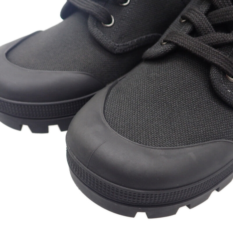 セリーヌ CELINE パタパンレースアップ ハイカット 343142198C.38NO スニーカー キャンバス レザー ブラック 35 レディース【中古】【Aランク】