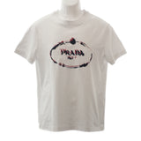 プラダ PRADA ロゴ L UJN555_R182_125E 半袖Ｔシャツ コットン ホワイト メンズ【中古】【Aランク】