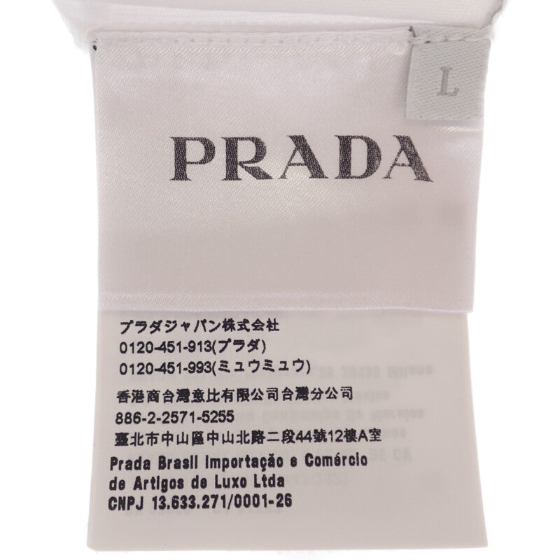 プラダ PRADA ロゴ L UJN555_R182_125E 半袖Ｔシャツ コットン ホワイト メンズ【中古】【Aランク】