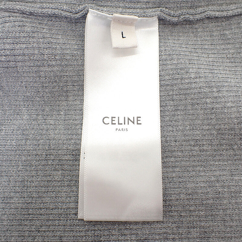 セリーヌ CELINE ジップアップロゴ L 2A27Z372N パーカー コットン グレー レディース【中古】【Aランク】